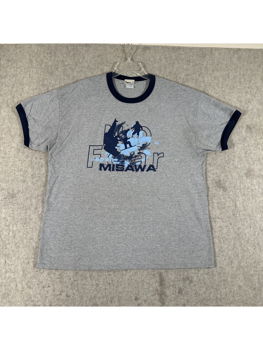 No Fear Misawa Japan Ringer T-shirt Gray XL Short Sleeve